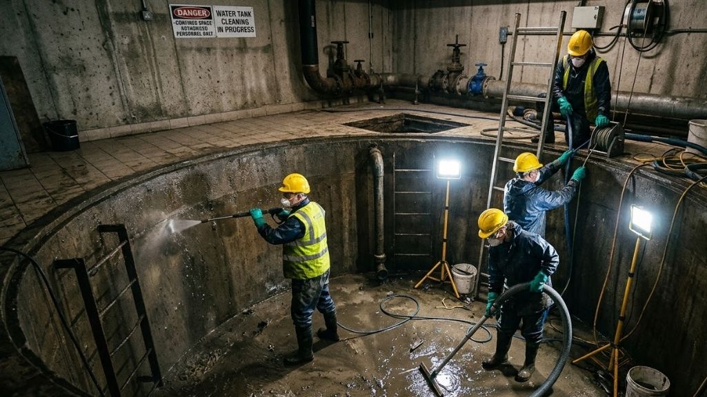 Thau bể nước ngầm hộ gia đình